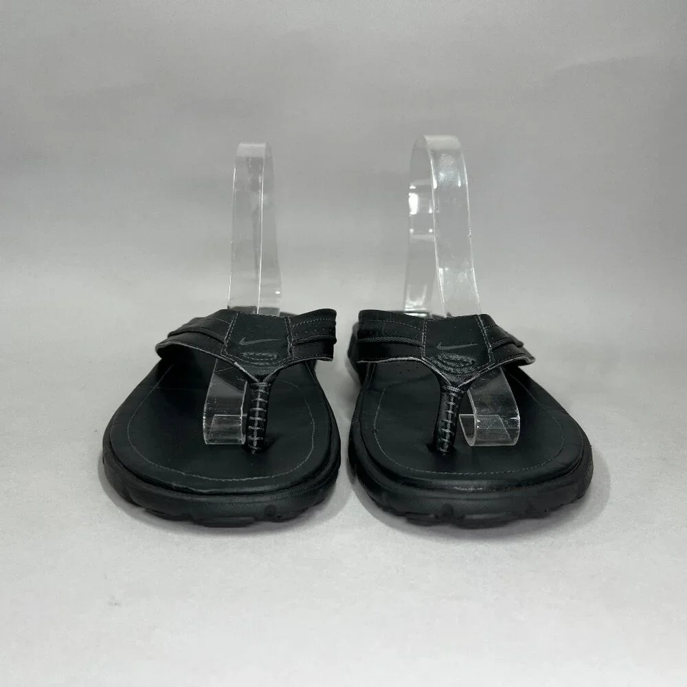 Nike Golf Men's Black Leather Thong Flip Flop Recovery Sandals_2